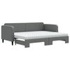 vidaXL Slaapbank onderschuifbed matrassen 80x200 cm stof donkergrijs