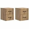 vidaXL Wandbeugel Bedkast 2 pcs Artisanaal eiken 34,5 x 33 x 40 cm