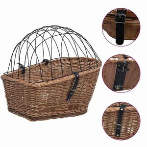 vidaXL Fietsmand voor bagagedrager 55x31x36 cm natuurlijk wilgen