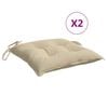 vidaXL Palletkussens 2 st 50x50x7 cm oxford stof beige