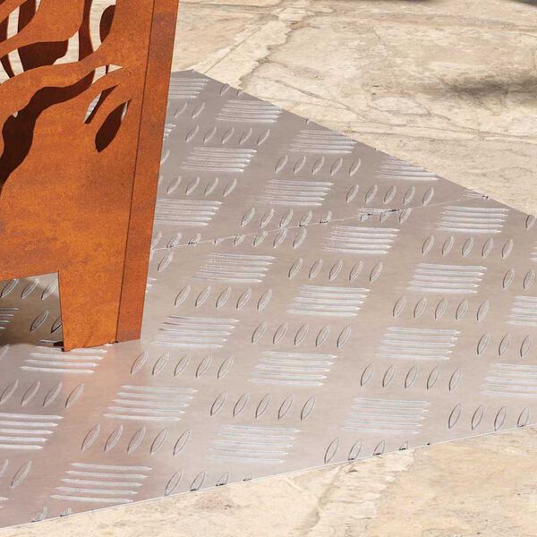 vidaXL Trap Tread Rechthoekig 2 pcs Zilver 100 x 40 cm Aluminium