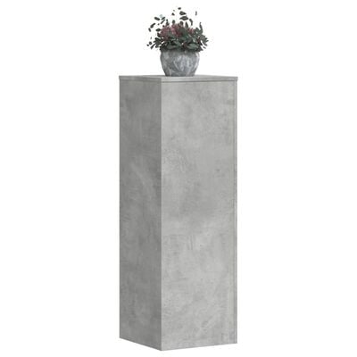 vidaXL Plantenstandaard 33x33x100 cm bewerkt hout betongrijs