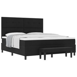vidaXL Boxspringbed met hoofdeinde Zwart 180 x 200 cm Stof