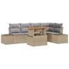 vidaXL Tuinbankenset 6 st Beige poly rattan
