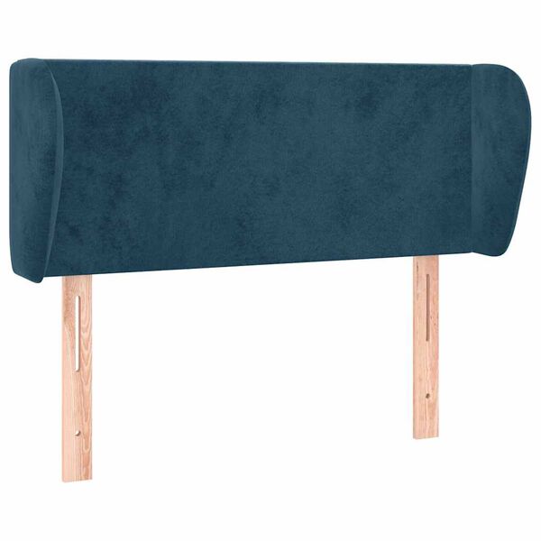 vidaXL Hoofdbord met randen 103x23x78/88 cm fluweel donkerblauw