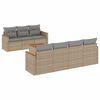 vidaXL 8-delige Loungeset met kussens poly rattan beige