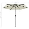 vidaXL Parasol met LED-verlichting en aluminium paal 270 cm zandwit
