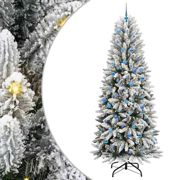 vidaXL Kunstkerstboom Wit 240 cm PVC en Plastic en Staal en PE