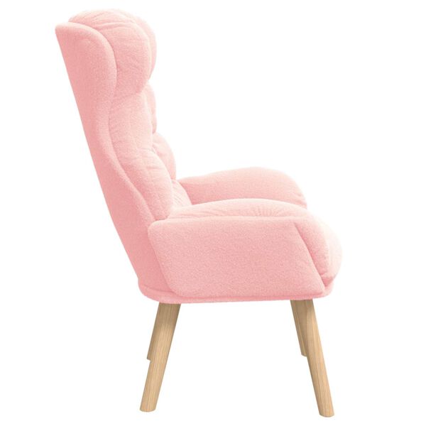 vidaXL Fauteuil Roze 69 x 74 x 93 cm Sherpa Stof