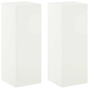 vidaXL Plantenstandaard 2 pcs Wit 30 x 30 x 80 cm Staal