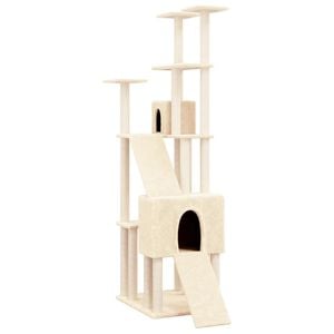 vidaXL Kattenmeubel met sisal krabpalen 190 cm cr&egrave;mekleurig