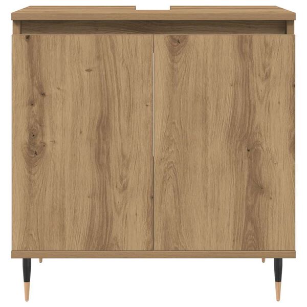 vidaXL Badkamerkast 58x33x60 cm bewerkt hout artisanaal eikenkleurig