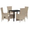 vidaXL Tuin eettafelset 5 st Beige poly rattan