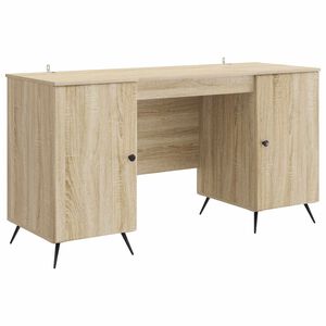 vidaXL Bureau Sonoma Eiken 142,5 x 50 x 75 cm Bewerkt hout