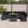 vidaXL Tuin Sofa Set 9 pcs Zwart poly rattan