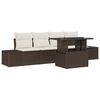 vidaXL Bankstel 5 st Bruin en Cr&egrave;me poly rattan