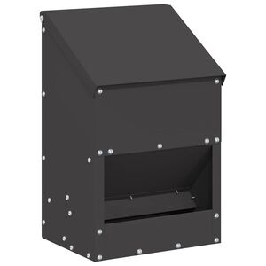 vidaXL Kip voerbak Zwart 21 x 16 x 33 cm 3 kg Koudgewalst Staal