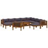 vidaXL 12-delige Loungeset met kussens massief acaciahout