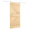 vidaXL Schuifdeur Natuurlijk en Wit 90 x 210 cm Massief grenenhout