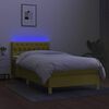 vidaXL Boxspring met matras en LED stof groen 90x190 cm