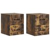 vidaXL Wandbeugel Bedkast 2 st Gerookt eiken 34,5 x 33 x 40 cm