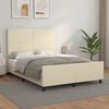vidaXL Bedframe met hoofdbord kunstleer cr&egrave;mekleurig 140x190 cm
