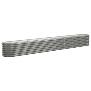 vidaXL Plantenbak 332x40x36 cm gegalvaniseerd staal grijs