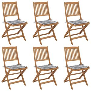 vidaXL Tuinstoelen 6 st inklapbaar met kussens massief acaciahout