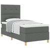 vidaXL Boxspringbed met hoofdeinde Donkergrijs 90 x 200 cm Stof