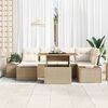 vidaXL Tuin Sofa Set met opslag 7 pcs Beige Poly riet