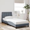 vidaXL Bedframe met LED zonder matras "Hanko" fluweel donkergrijs 90x200 cm