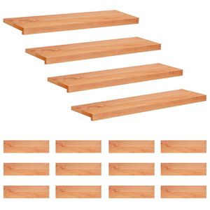 vidaXL Trapmatten 16 st Lak 90 x 25 x 2 cm Massief beukenhout