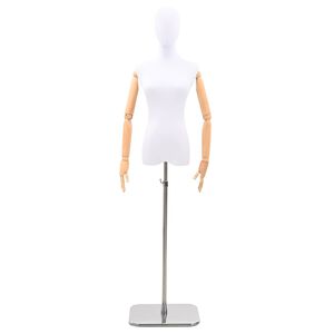 vidaXL Verstelbare mannequin van 165-213 cm met voet Vrouw PP Wit