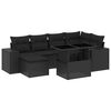 vidaXL 7-delige Loungeset met kussens poly rattan zwart