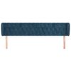 vidaXL Hoofdbord met randen 183x23x78/88 cm fluweel donkerblauw