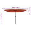 vidaXL Tuinparasol Terracotta 295 x 295 x 245 cm Polyester en staal