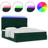 vidaXL Ottoman bed met matrassen en LED's 200x200cm fluweel