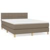 vidaXL Boxspring met matras stof taupe 140x200 cm