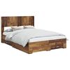 vidaXL Bedframe met opbergruimte en hoofdbord Oud hout 120 x 190 cm