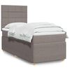 vidaXL Boxspring met matras stof taupe 90x190 cm