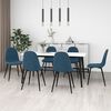vidaXL Eetkamerstoelen 6 st fluweel blauw