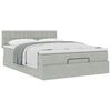 vidaXL Ottoman bed met matras 140x190cm fluweel lichtgrijs