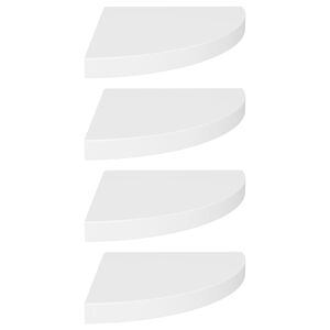 vidaXL Hoekschappen zwevend 4 st 35x35x3,8 cm MDF wit