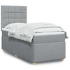 vidaXL Boxspring met matras stof lichtgrijs 100x200 cm
