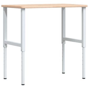 vidaXL Werkbank rechthoekig 100x60x(71,5-98) cm massief eikenhout