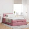 vidaXL Ottoman bed met matras en LED's 120x200cm fluweel roze