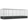vidaXL Voli&egrave;re met verlengstuk 625x207x212 m staal zilverkleurig