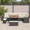 vidaXL Tuin Sofa Set met kussen 9 pcs Zwart en Cr&egrave;me poly rattan