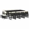 vidaXL 13-delige Tuinset met kussens poly rattan zwart