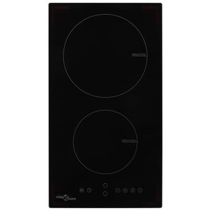 vidaXL Inductiekookplaat met 2 kookzones aanraakbediening 3500 W glas